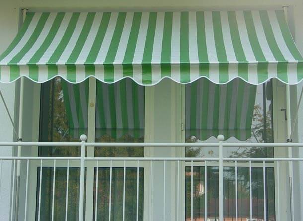 Klemmmarkise Design Gr�n-Weiss