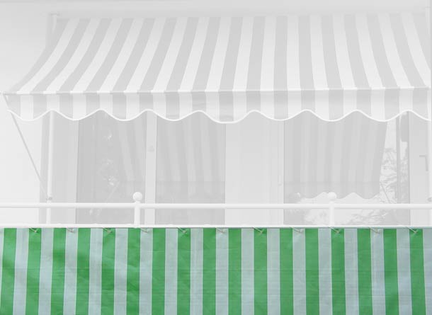 Balkonbespannung Design Gr�n-Weiss H�he 90 cm
