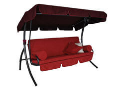 Trend Style Hollywoodschaukel (3-Sitzer) Design Style bordeaux