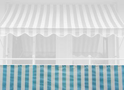 Balkonbespannung Design Blau-Weiss H�he 75 cm