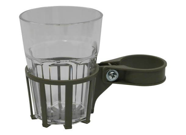 Getränkehalter für Hollywoodschaukel mit Rundrohr champagner Becher transparent