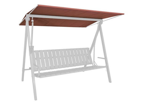 Hollywoodschaukel Sonnendach 210 x 145 cm Draltex terracotta inkl. Dachgestänge