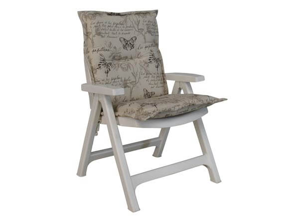 Stuhlauflage für Niedriglehner Stehsaum Schmetterling beige