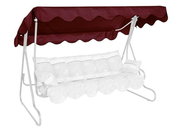 Hollywoodschaukel Sonnendach 210 x 145 cm PE bordeaux