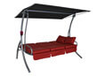 Hollywoodschaukel Primero Premium Leder rot