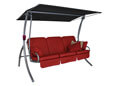Hollywoodschaukel Primero Premium Leder rot