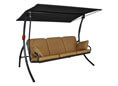 Hollywoodschaukel Elegance Premium Leder karamell