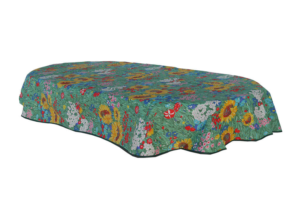 Tischdecke oval 160 x 220 cm Sommerwiese