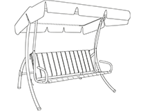 Montageanleitung Hollywoodschaukel 2-Sitzer abklappbar mit Kunststoff-Sitz und gewelltem Dach