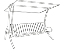 Montageanleitung Hollywoodschaukel abklappbar Kunststoff-Sitz gerades Dach