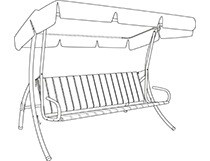 Montageanleitung Hollywoodschaukel abklappbar mit Kunststoff-Sitz und gewelltem Dach