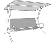 Montageanleitung Hollywoodschaukel mit Primetex-Sitz, hohem Rücken und geradem Dach