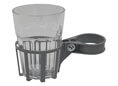 Getränkehalter für Hollywoodschaukel titansilber Becher transparent
