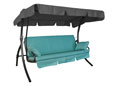 Trend Hollywoodschaukel (3-Sitzer) Design Uni Türkis