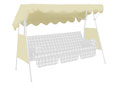 Sonnendach 200 x 120 cm PE-Gewebe beige