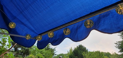  Sonnendach 210 x 145 cm PE-Gewebe blau