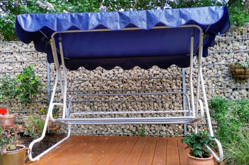 Sonnendach 210 x 145 cm PE-Gewebe blau