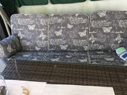 Comfort Schaukelauflage (3-Sitzer) Schmetterling grau