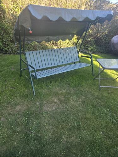 Hollywoodschaukel Sonnendach 210 x 145 cm PE grün